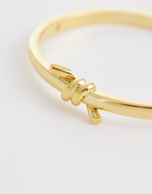 Abbott Lyon twisted knot bangle in 18k plated stainless steel in gold, 3 of 3