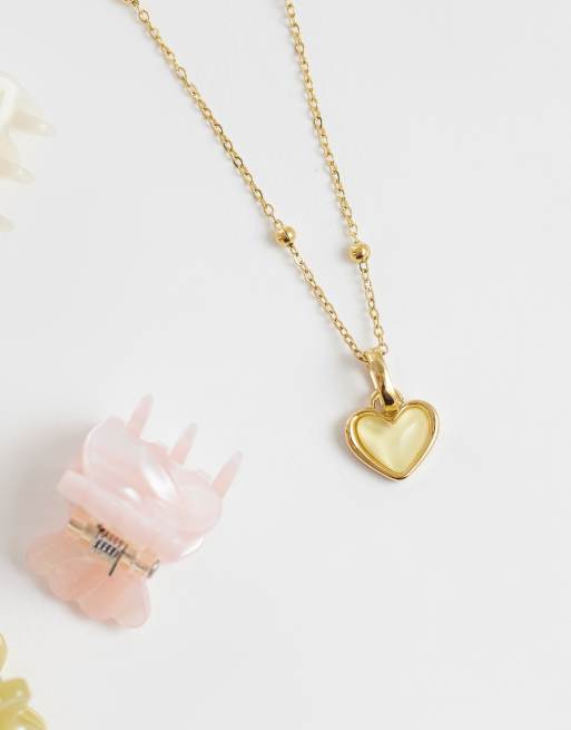 Abbott Lyon yellow quartz heart pendant necklace in 18k gold plated, 2 of 4