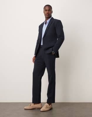 Abercrombie & Fitch Abercombie & Fitch classic seersucker suit trouser co-ord in navy
