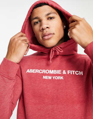 Red discount abercrombie hoodie