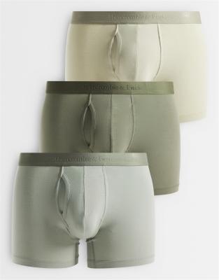 Abercrombie & Fitch Abercrombie 3 Pack Boxer Set In Green