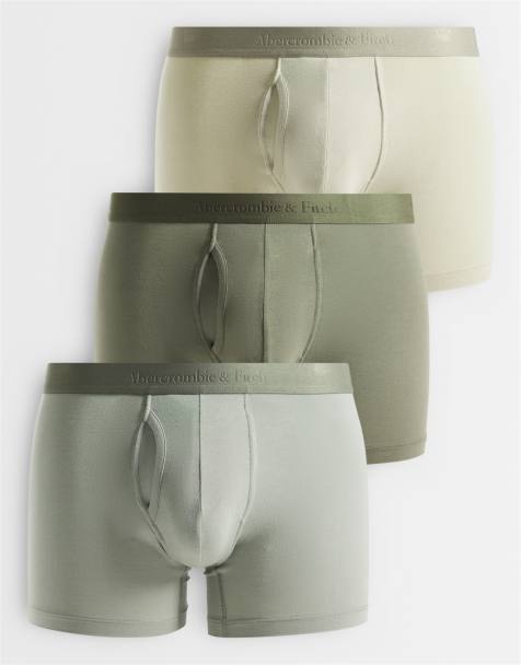 Abercrombie 3 pack boxer set in green neutrals - view 1