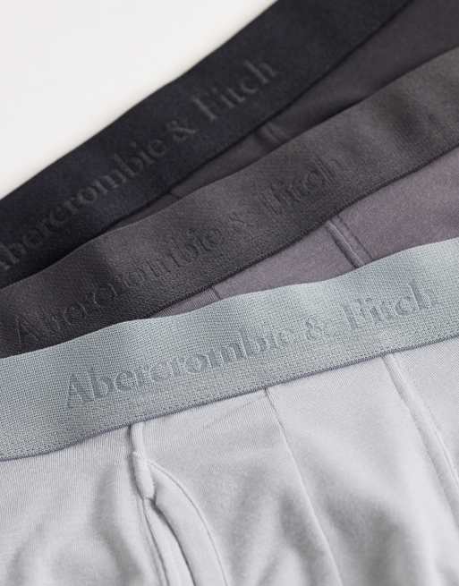 Abercrombie – 3er-Pack Performance-Boxershorts in Grau und Schwarz, 3 von 3