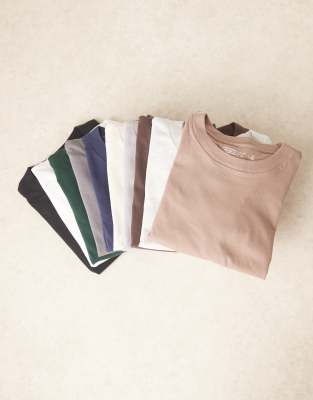 Abercrombie & Fitch Abercrombie & Fitch 10 pack essential t-shirt in multi neutral