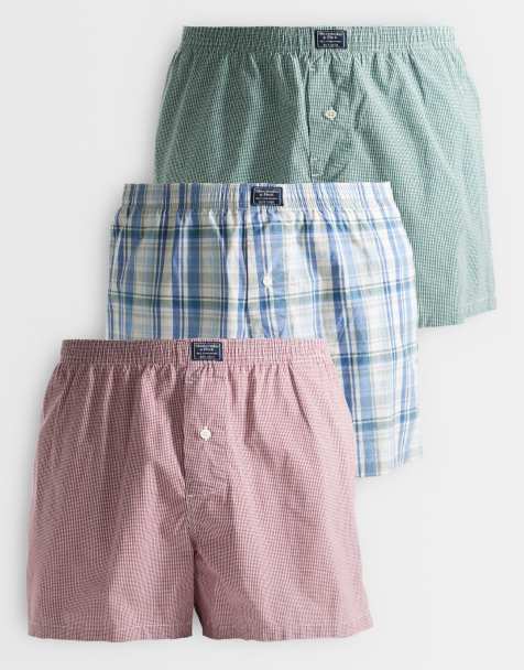 Abercrombie & Fitch 3-pack boxerkalsonger i grönt/blått/rött rutmönster - view 1