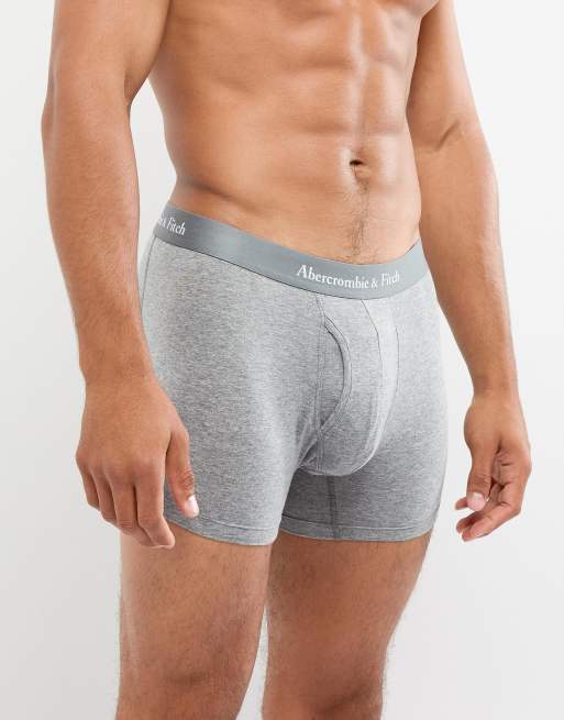 Abercrombie u0026 Fitch 3 pack boxers logo waistband in white/grey/black | ASOS