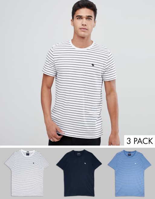 abercrombie & fitch 3 pack t shirt basic