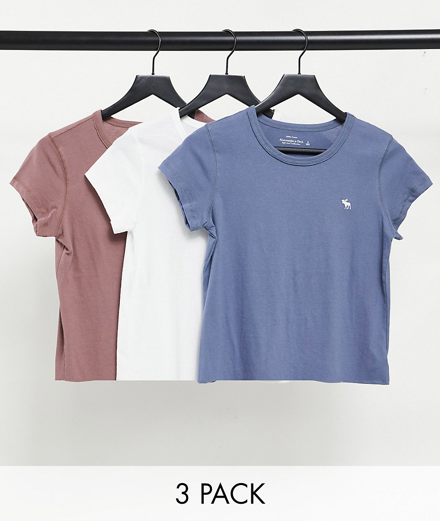 Abercrombie & Fitch 3 Pack Crew Neck T-shirt In Multi