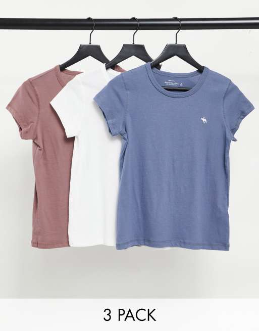 Abercrombie Fitch 3 Pack Crew Neck T Shirt In Multi Asos