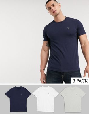 abercrombie fitch 3 pack t shirt