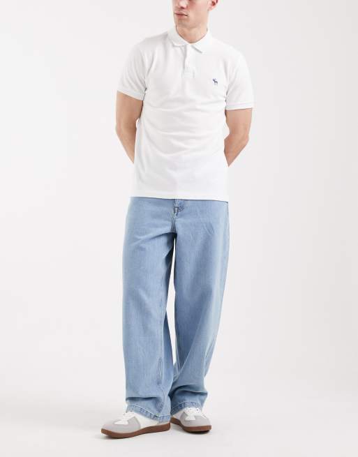 Abercrombie & Fitch 3 pack icon logo polo in white, navy and black, 3 of 5