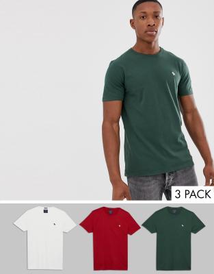 abercrombie and fitch 3 pack t shirt