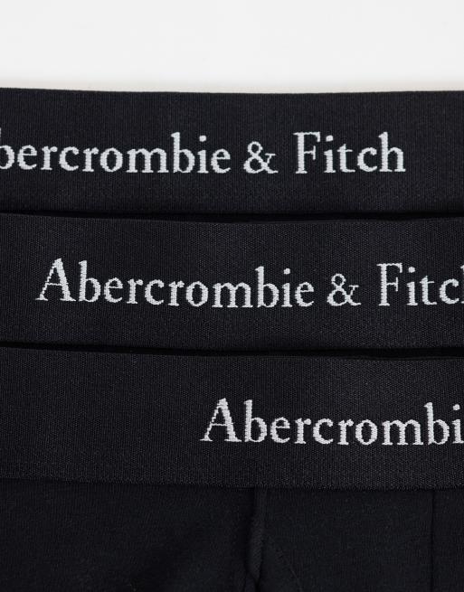 Abercrombie & Fitch 3 pack logo waistband boxer in black, 3 of 3