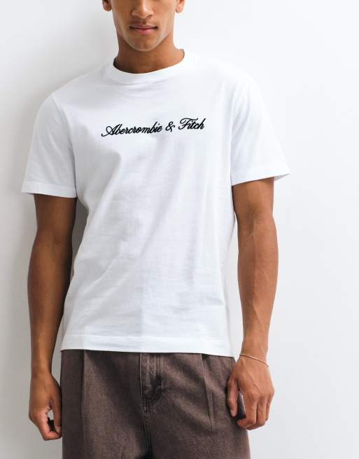 Abercrombie & Fitch 3 pack script logo t-shirt in black/white/navy, 2 of 5