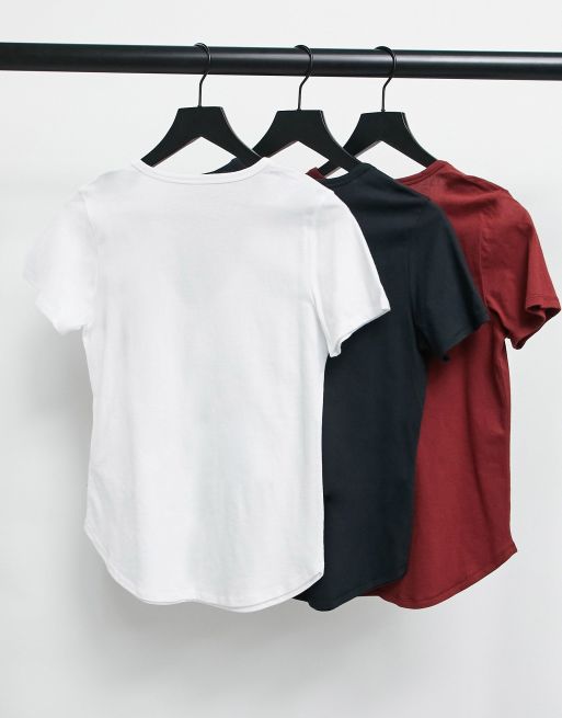 Abercrombie & Fitch 3 pack short sleeve icon v neck tee in