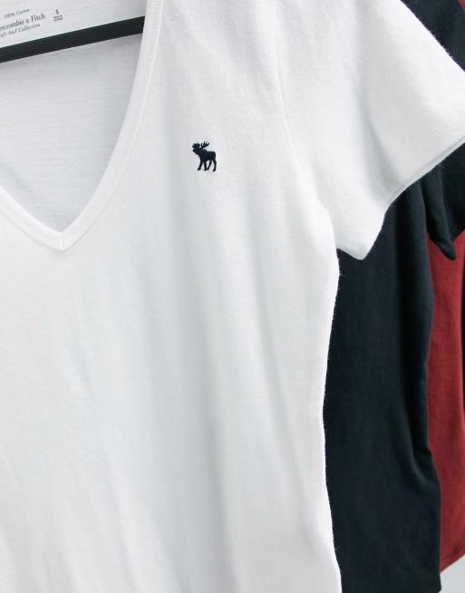 新品 Abercrombie & Fitch V-Neck Tee 3-Pack Abercrombie & Fitch ICON V NECK 3 PACK - Basic T-shirt