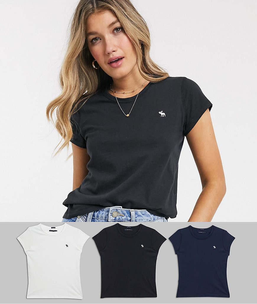 Abercrombie & Fitch – 3-pack t-shirtar-Flerfärgad