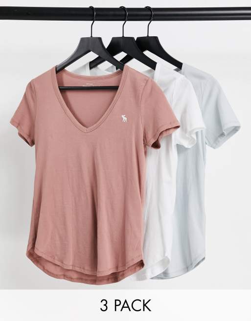 abercrombie & fitch 3 pack t shirt basic