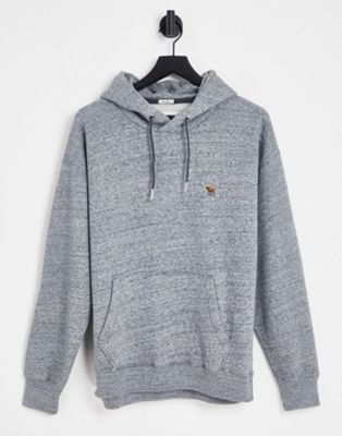 Abercrombie & Fitch 3D icon logo relaxed fit hoodie in charcoal