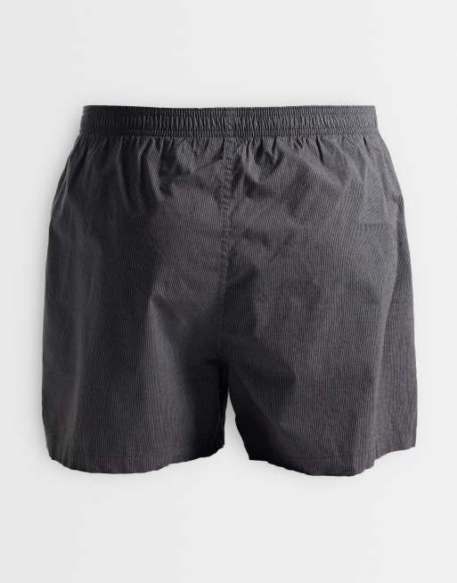 Abercrombie & Fitch 3er-Pack gewebte Boxershorts mit Karomuster in Schwarz/Braun/Weiß, 2 von 3