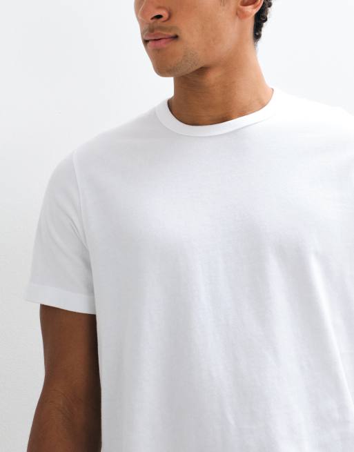 Abercrombie & Fitch 3er-Pack klassische Basic-T-Shirts in Weiß, 4 von 5