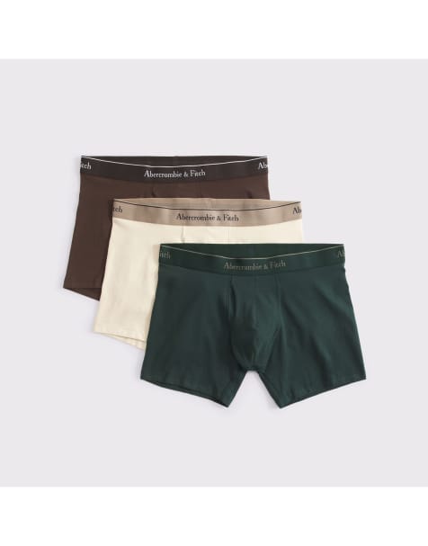Abercrombie & Fitch 5 3-pack boxer briefs in brown multipack - view 1
