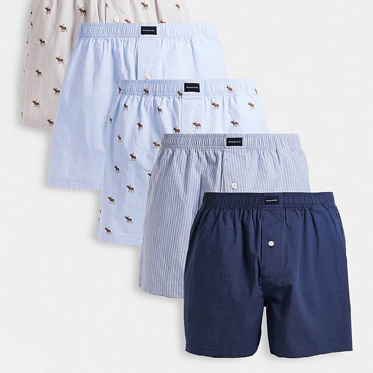Abercrombie Fitch 5 pack all & plain woven boxers in multi | ASOS