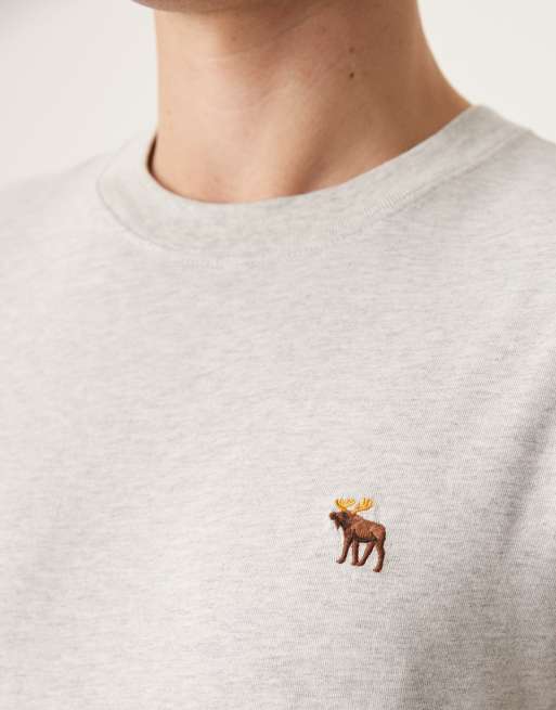 Abercrombie & Fitch 5 pack icon logo t-shirt in black/grey