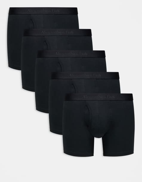 Abercrombie & Fitch 5 pack of logo band boxer briefs in black - view 1