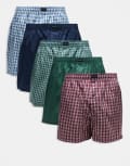 [Abercrombie & Fitch] Abercrombie & Fitch 5 pack of logo waist woven boxers in neutral print-Multi W29-W30 Neutral
