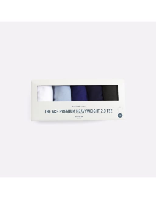 Abercrombie & Fitch 5-pack premium heavyweight 2.0 tees in blue haze multipack, 2 of 2