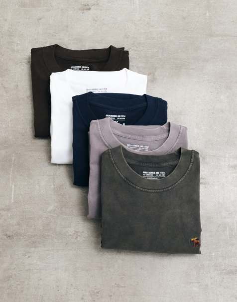 Abercrombie & Fitch 5-pack T-shirty z krótkim rękawem premium, grubsze, w kolorze czarnym/niebieskim/białym - view 1