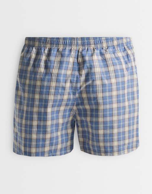 Abercrombie & Fitch 5 pack woven boxers in neutral checks, 3 of 3