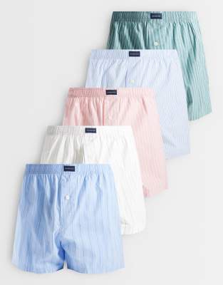 Abercrombie & Fitch 5 Pack Woven Boxers In Multi