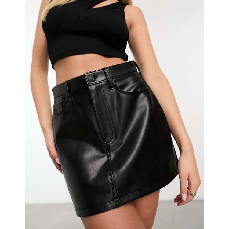 Women's Vegan Leather 5-Pocket Mini Skirt