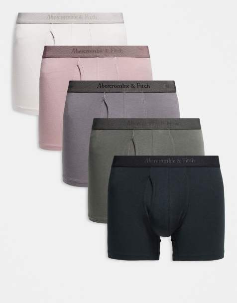 Abercrombie & Fitch – 5er-Pack farblich abgestimmte Boxershorts in Rosa/Grau/Schwarz mit engem Schnitt - view 1