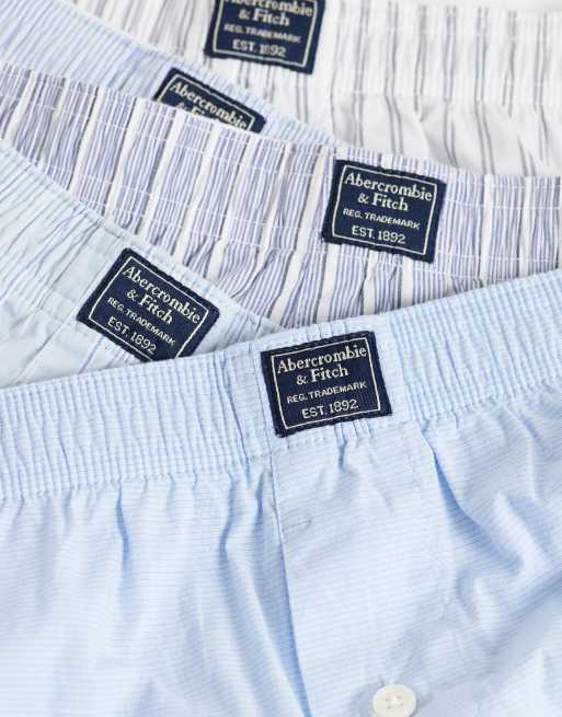 Abercrombie & Fitch 5er-Pack gewebte Boxershorts in Blau, 2 von 3