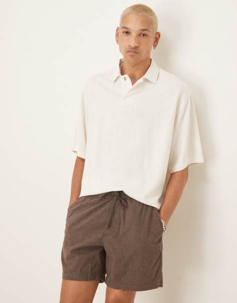 Abercrombie & Fitch 6 inch breezy drawstring shorts in brown - view 1