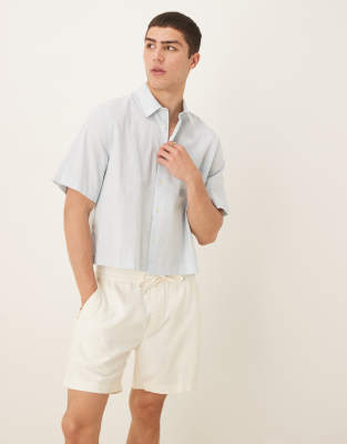 Abercrombie & Fitch 6" Textured Relaxed Shorts In White