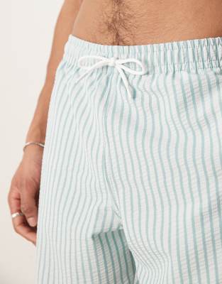 Abercrombie & Fitch 7 Inch Drawstring Swimming Trunks In Blue