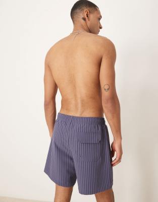 Abercrombie & Fitch 7-inch Drawstring Swimming Trunks In Blue