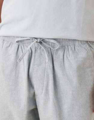 Abercrombie & Fitch 8" Linen Blend Tailored Shorts In Gray