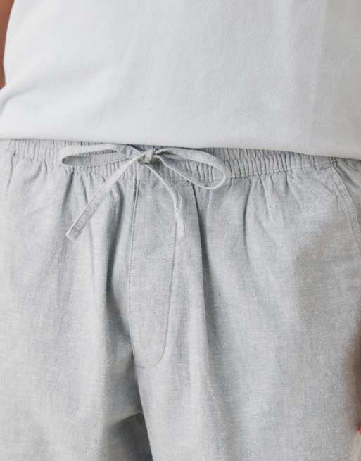 Abercrombie & Fitch 8" linen blend tailored shorts in gray, 2 of 5