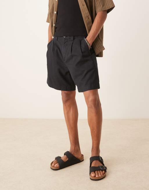 Abercrombie & Fitch 9" pleated shorts in black, 5 of 5