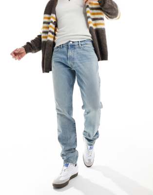 Abercrombie & Fitch Abercrombie & Fitch 90s athletic slim fit jeans in light wash-Blue