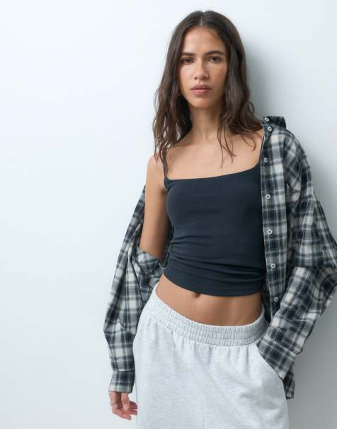 Abercrombie & Fitch 90s cami with built in bra in black