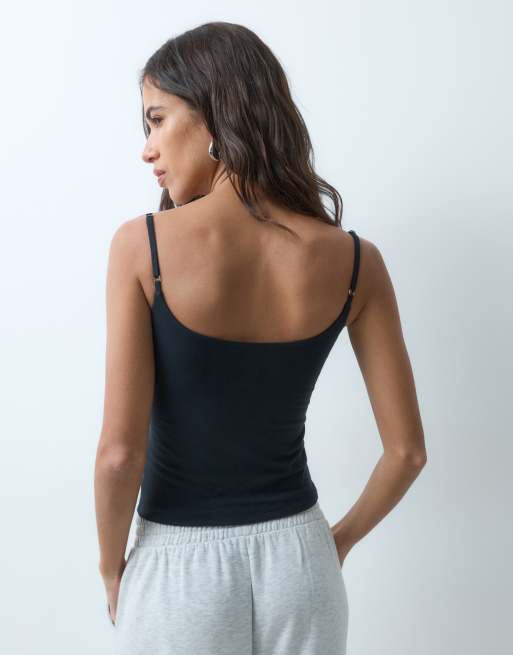 Abercrombie & Fitch 90s cami with built in bra in black, 5 of 5