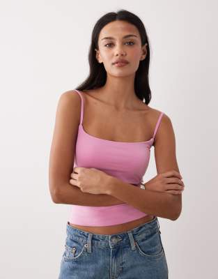 Abercrombie -amp Fitch 90s cami with built in bra in pink pink 5590₽