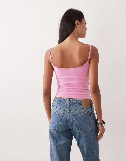トップス vintage Abercrombie&Fitch camisole XS Abercrombie & Fitch 90s cami with built in bra in pink | ASOS