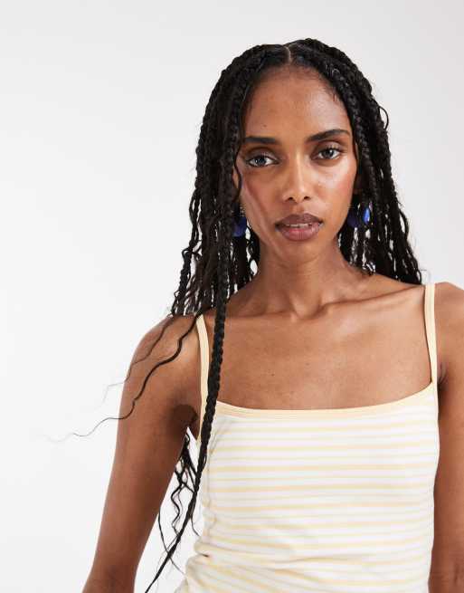 Abercrombie & Fitch 90s cami with built in bra in yellow stripe, 4 of 8